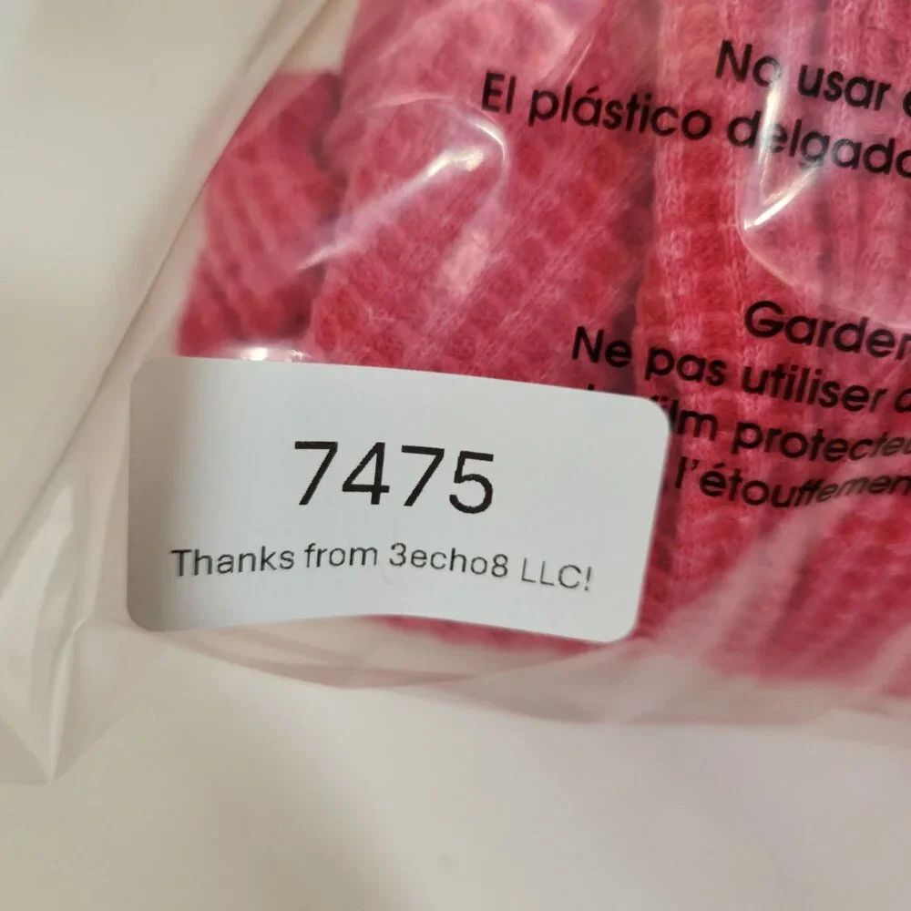 Free People FP One Mason Hoodie Cardigan Button Jacket Red Pink Waffle - Picture 16 of 16